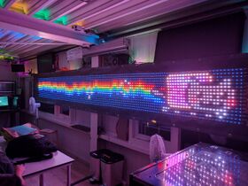 LED-Banner A giant LED-banner consisting of 16 5-meter long 30 LEDs/meter strips.